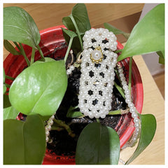 Mini Lipstick Shoulder Bag with Pearl Braided Detail