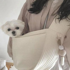Canvas Messenger Bag for Women Shoulder Pet Dog Cat Backpack