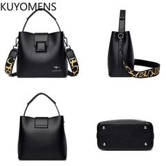High Leather Shoulder Bag Women Crossbody Messenger Tote Bag