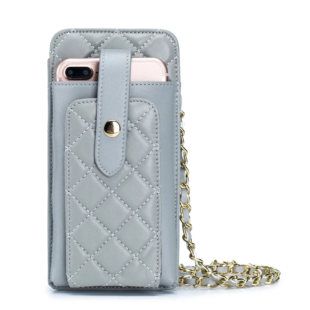 Vertical Crossbody Bag Cellphone Purse Leather Wallet