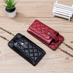 Vertical Crossbody Bag Cellphone Purse Leather Wallet