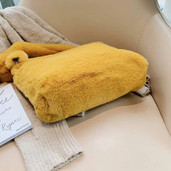 Plush Fur Shoulder Hobo Handbag Large Purse Sac