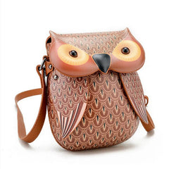 3D Owl Phone Shoulder Bag Women PU Leather Messenger Bag