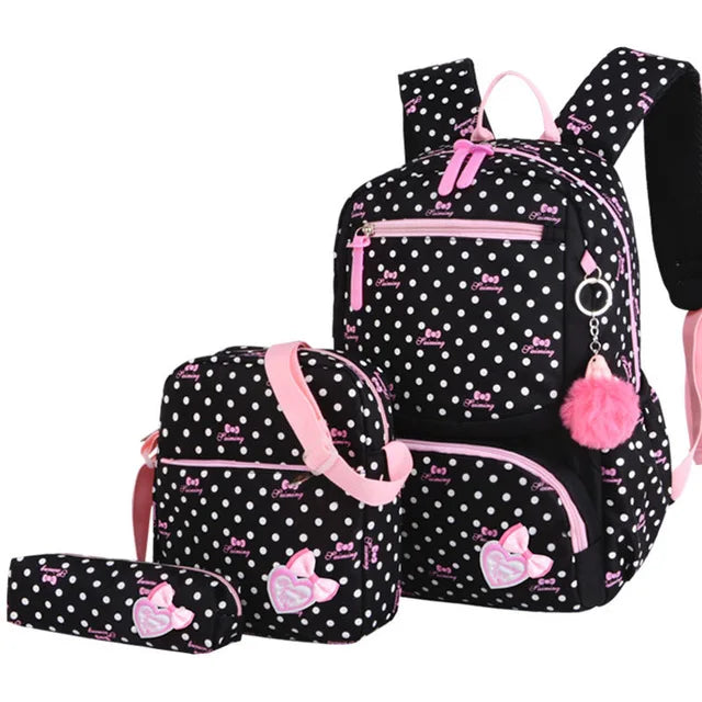 3pcs/set Kids School Bag Backpacks for Girls Student Mochila Sac