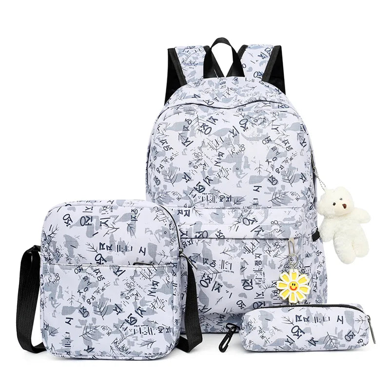 3pcs/set Kids School Bag Backpacks for Girls Student Mochila Sac
