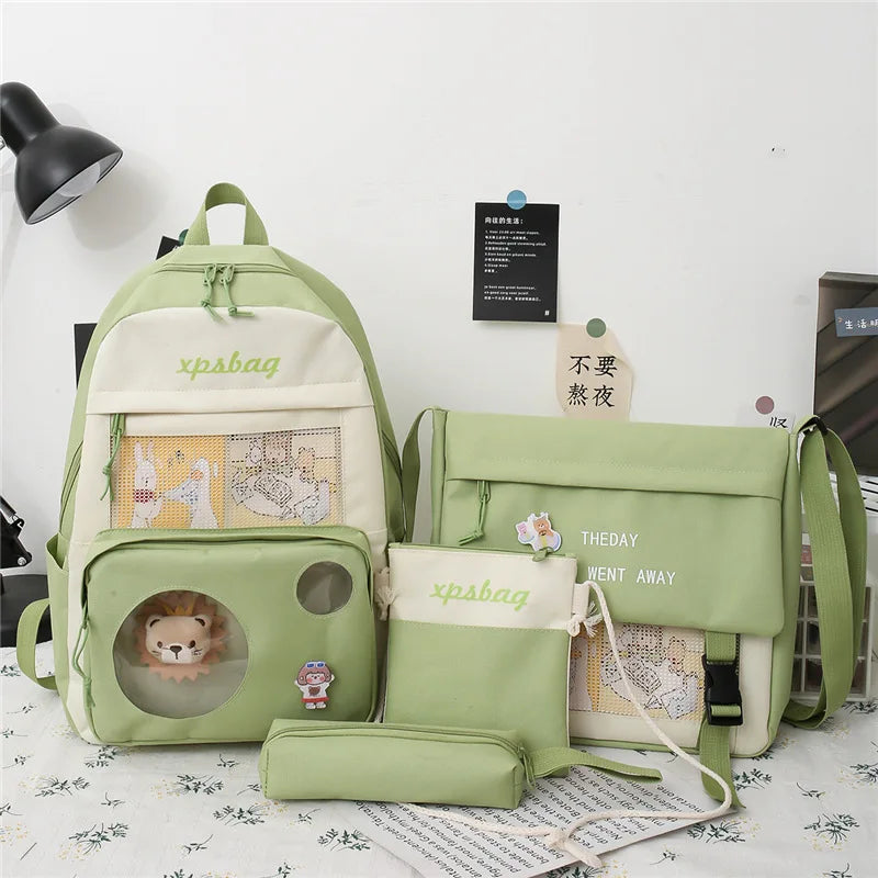 4pcs Set School Backpacks for Girls and Boys