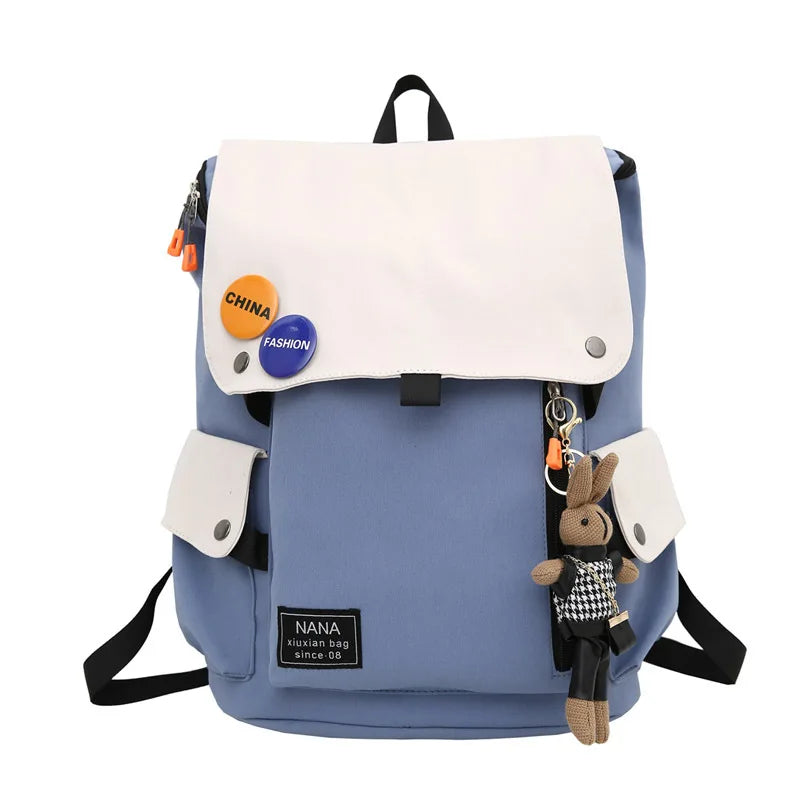 Large Capacity Backpack Contrast College Students Personality Schoolbag Women