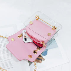 Women Small Clear Shoulder Bag Transparent Messenger Bag