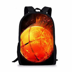 Fire Basketballs Children School Bags for Teenagers Boys Big Capacity