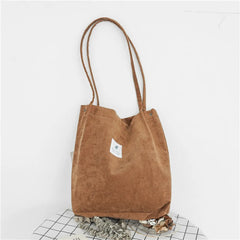 High Capacity Corduroy Tote Bag for Women