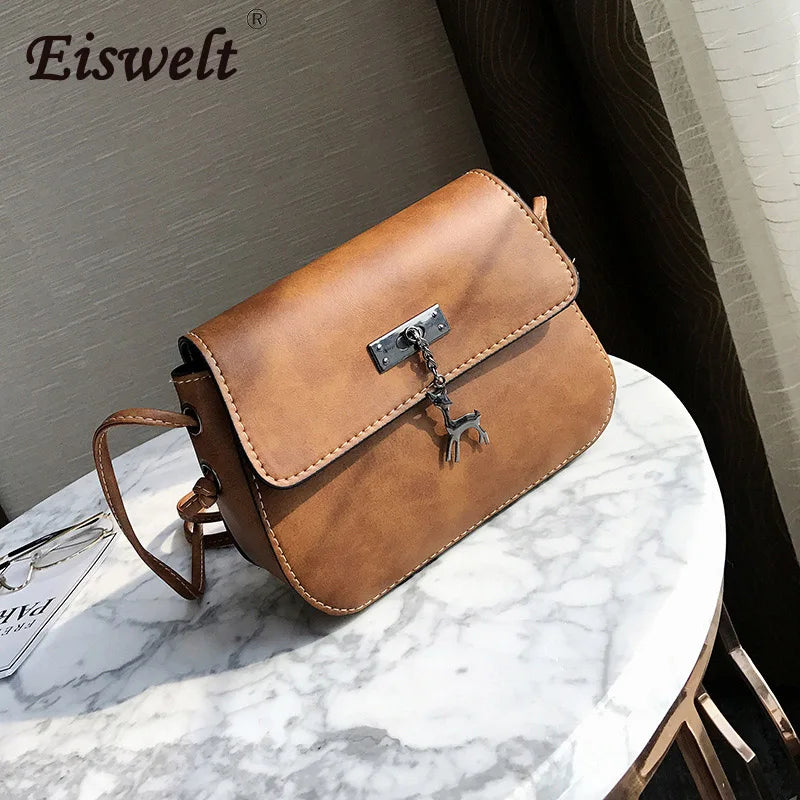 Shell Women Messenger Bags High Cross Body Bag PU Leather Mini Female Shoulder B