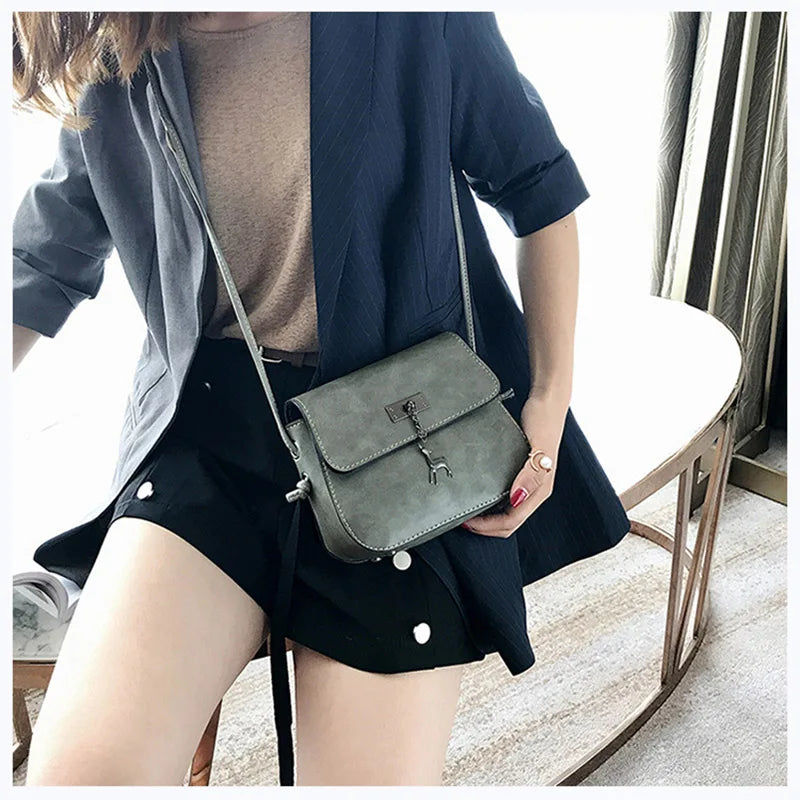 Shell Women Messenger Bags High Cross Body Bag PU Leather Mini Female Shoulder B