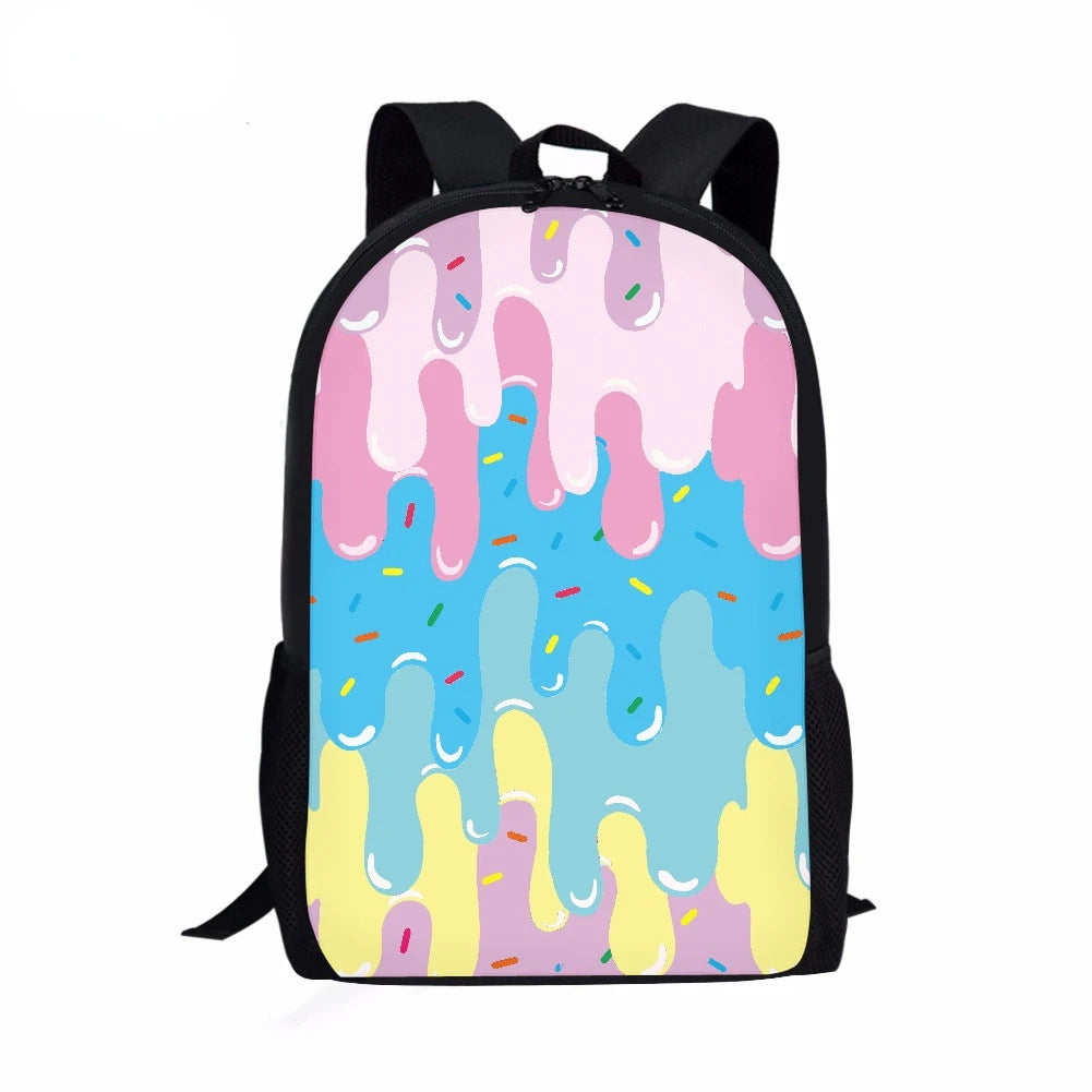 Summer Strawberry Ice Cream Waterproof Kids Backpack for School