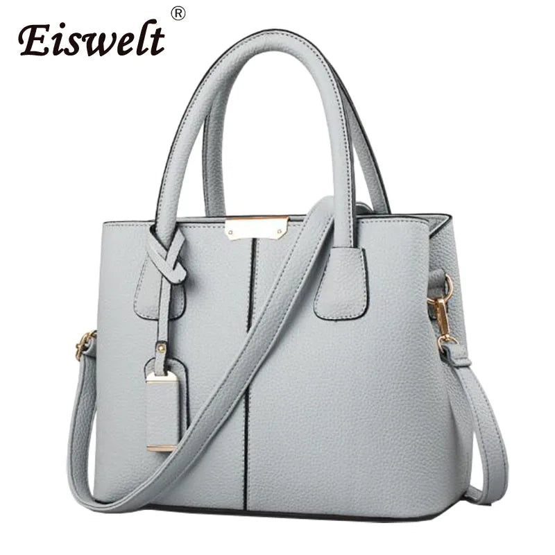Large Women's PU Leather Handbag Square Shoulder Tote Bag
