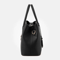 Large Women's PU Leather Handbag Square Shoulder Tote Bag