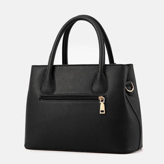 Large Women's PU Leather Handbag Square Shoulder Tote Bag