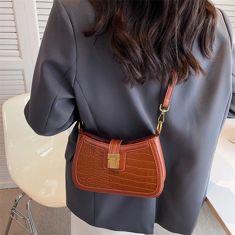 Crocodile Pattern Women's Messenger Shoulder Bag