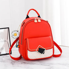Small Leather Backpack for Women Girls