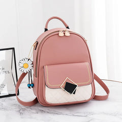 Small Leather Backpack for Women Girls
