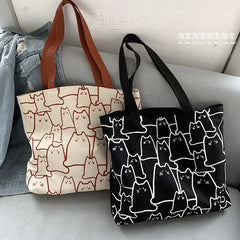 Women's Large Capacity Shoulder Bag for Students and Art, Casual Handbag
