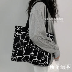 Women's Large Capacity Shoulder Bag for Students and Art, Casual Handbag