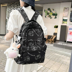 Girls' Printed School Backpack Large Capacity Travel Backpack Women