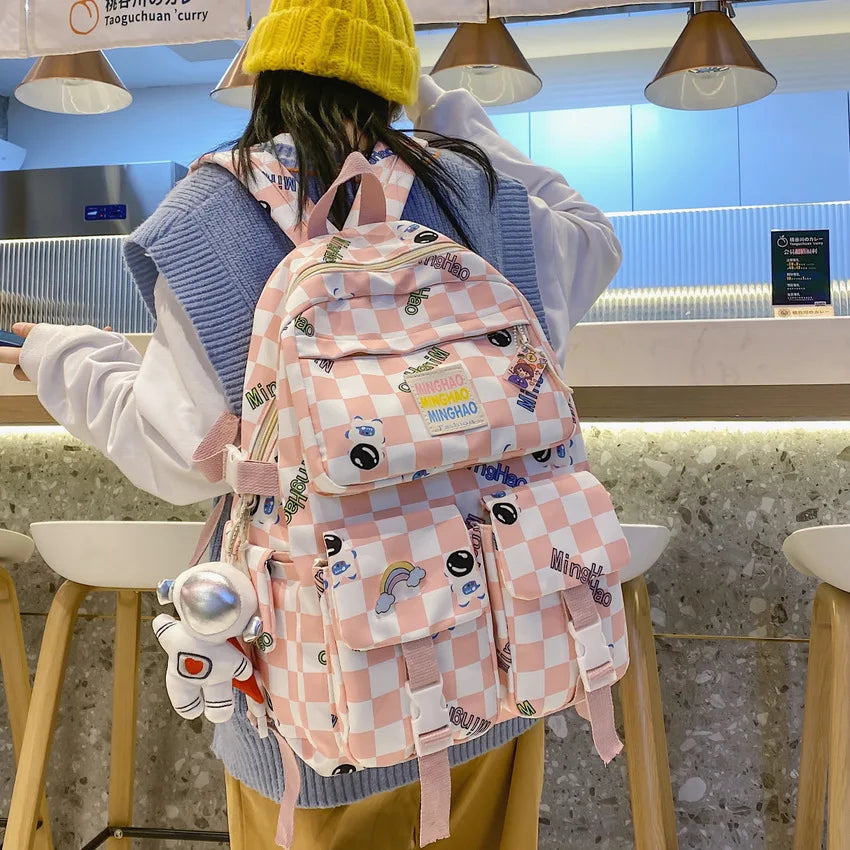 Girls' Astronaut Print Backpack - Large Capacity for School