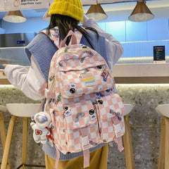 Girls' Astronaut Print Backpack - Large Capacity for School