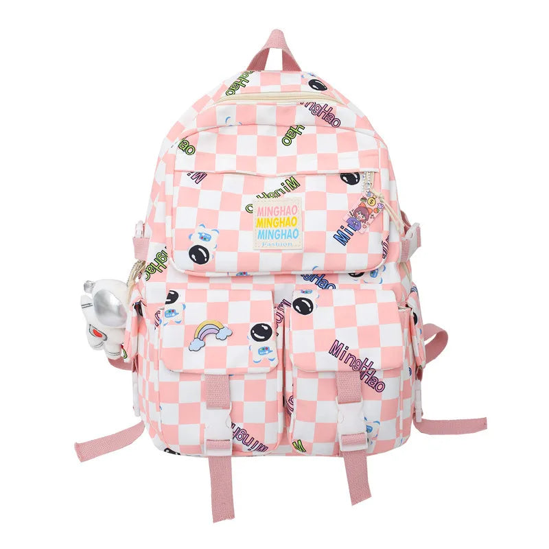 Girls' Astronaut Print Backpack - Large Capacity for School