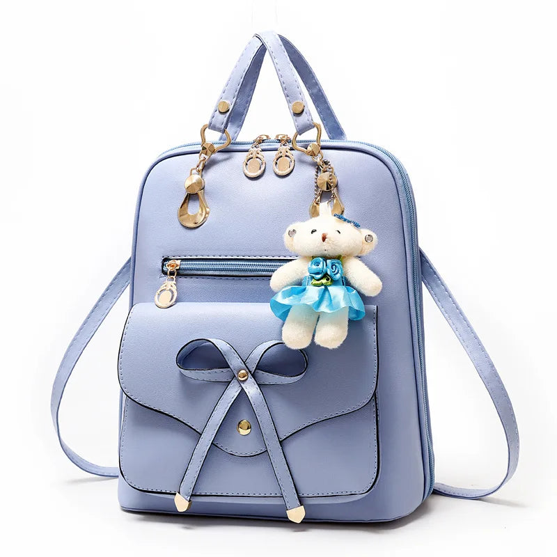 Girls Shoulder Bag Bow School Backpack for Women