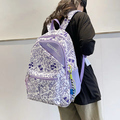 Large Capacity Graffiti Schoolbag for Boys and Girls