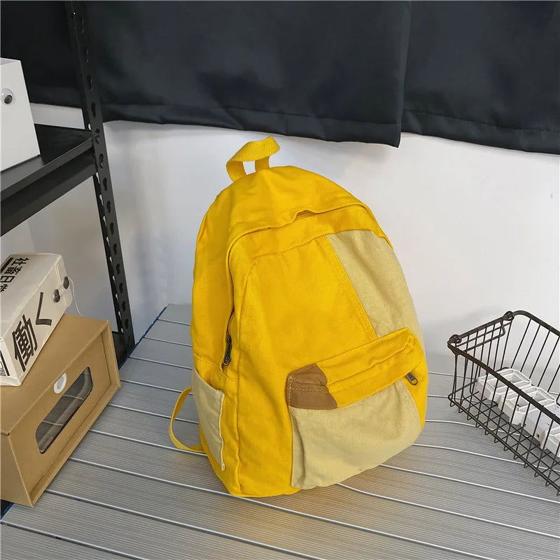 Girls Canvas School College Backpack Harajuku Style