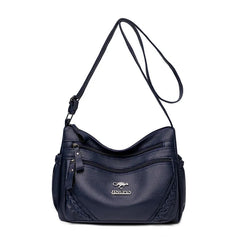 Soft Leather Multi-Layer Messenger Bag Women's Crossbody Bag
