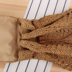 Women's Straw Backpack Beach Bag Handbag