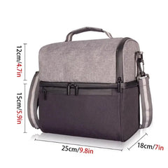 Insulated Dual Compartment Lunch Bag for Men/Women