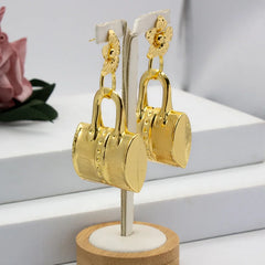Dubai Plated Jewelry Set Bag Pattern Earrings Necklace Pendant Sets