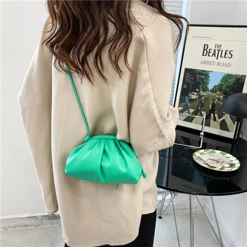 Vintage Clouds Bag PU Leather Shoulder Bag Crossbody Pack