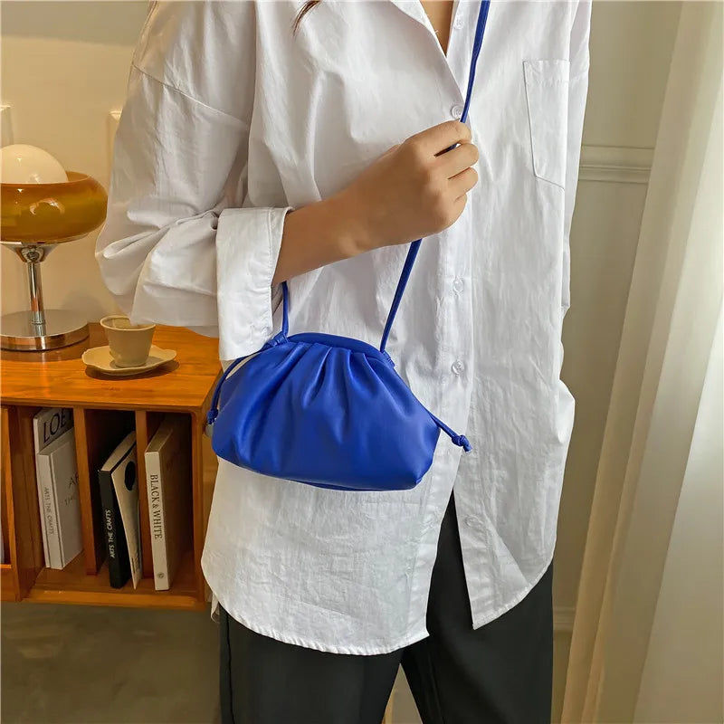 Vintage Clouds Bag PU Leather Shoulder Bag Crossbody Pack