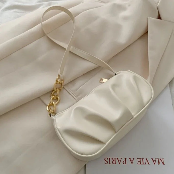 Women's Small Chain Messenger Bag Soft Shoulder Handbag