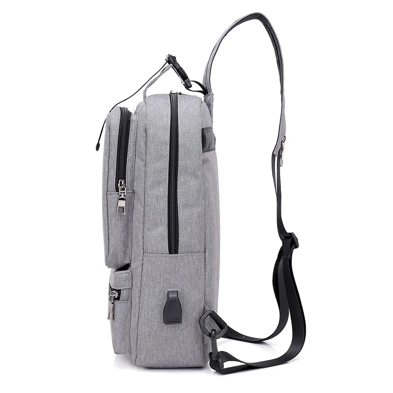 Dxyizucanvas Chest Bags Backpack Multi-pockets Men Bags Causal Shoulder Bags