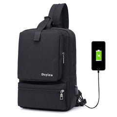 Dxyizucanvas Chest Bags Backpack Multi-pockets Men Bags Causal Shoulder Bags