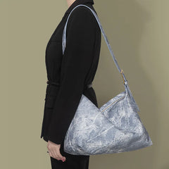 Dyed Denim Women Shoulder Bag Large Capacity Crossbody Bag Handbag