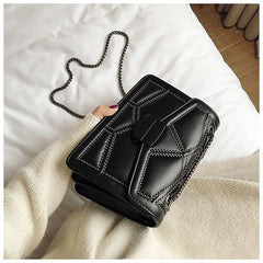 Small Shoulder Bag with Rivet Chain for Women