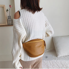 ELVASEK Waist Bag Women Fanny Pack Large Capacity Crossbody Chest Bags Banana PU