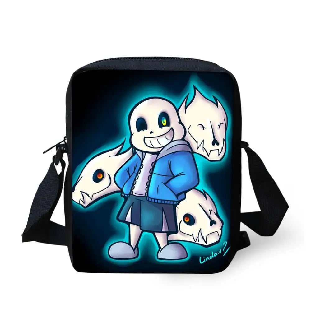 Cartoon Print Messenger Bag for Kids, Small School Crossbody Shoulder Bag
