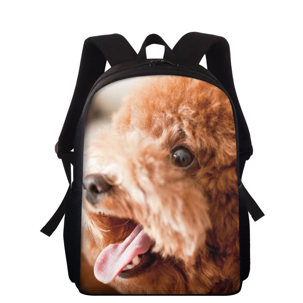 Backpack Dog Printing School Bags For Teenager Book Bag Women 15 Inch