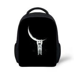 ELVISWORDS Alien Print Cartoon School Backpack for Kids