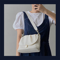 Spring & French Soft-Faced Handbag Large Capacity Pleated Small Square Bag