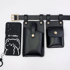 Punk Waist Bag for Women - Motorcycle Mobile Phone Belt Bag