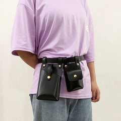 Punk Waist Bag for Women - Motorcycle Mobile Phone Belt Bag